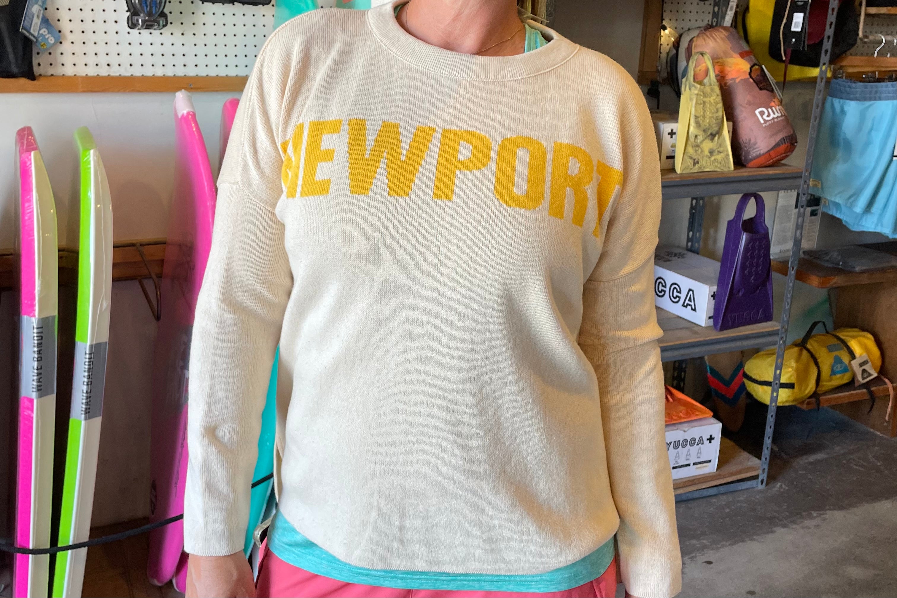 15th St Women's NEWPORT Sweater  CREAM with YELLOW