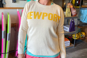 15th St Newport Women's Sweater  CREAM with YELLOW