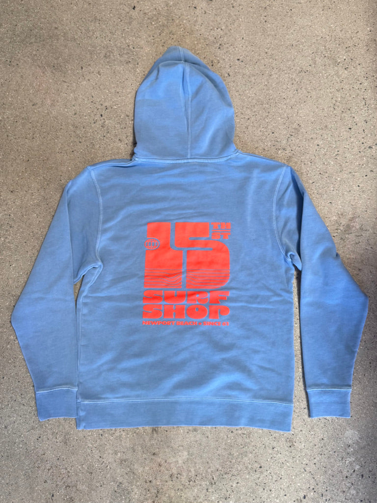 15th St KIDS Groovy Drip Hooded Fleece HOT PINK on SKY BLUE