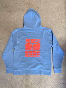 15th St KIDS Groovy Drip Hooded Fleece HOT PINK on SKY BLUE