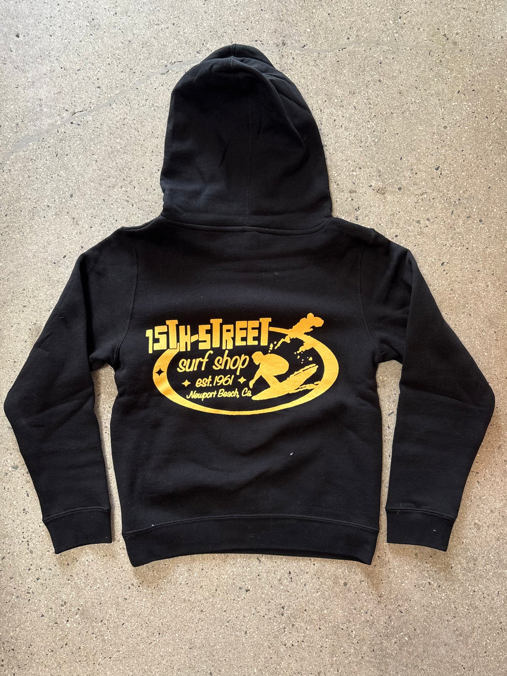 15th St KID'S Since '61 Hooded Pullover Fleece GOLD on BLACK