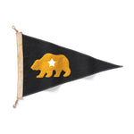 Slightly Choppy Flag California Bear Gold on Navy