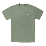 Almond Poppy Badge Tee | Moss Green
