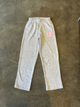 15th St WOMEN'S Groovy Wave Wide Leg Sweatpants Pinkish Peach on Light Heather Grey