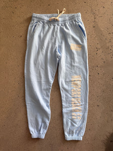 15th St WOMEN'S Groovy Wave Scrunch Bottom Joggers WARM WHITE on BABY BLUE
