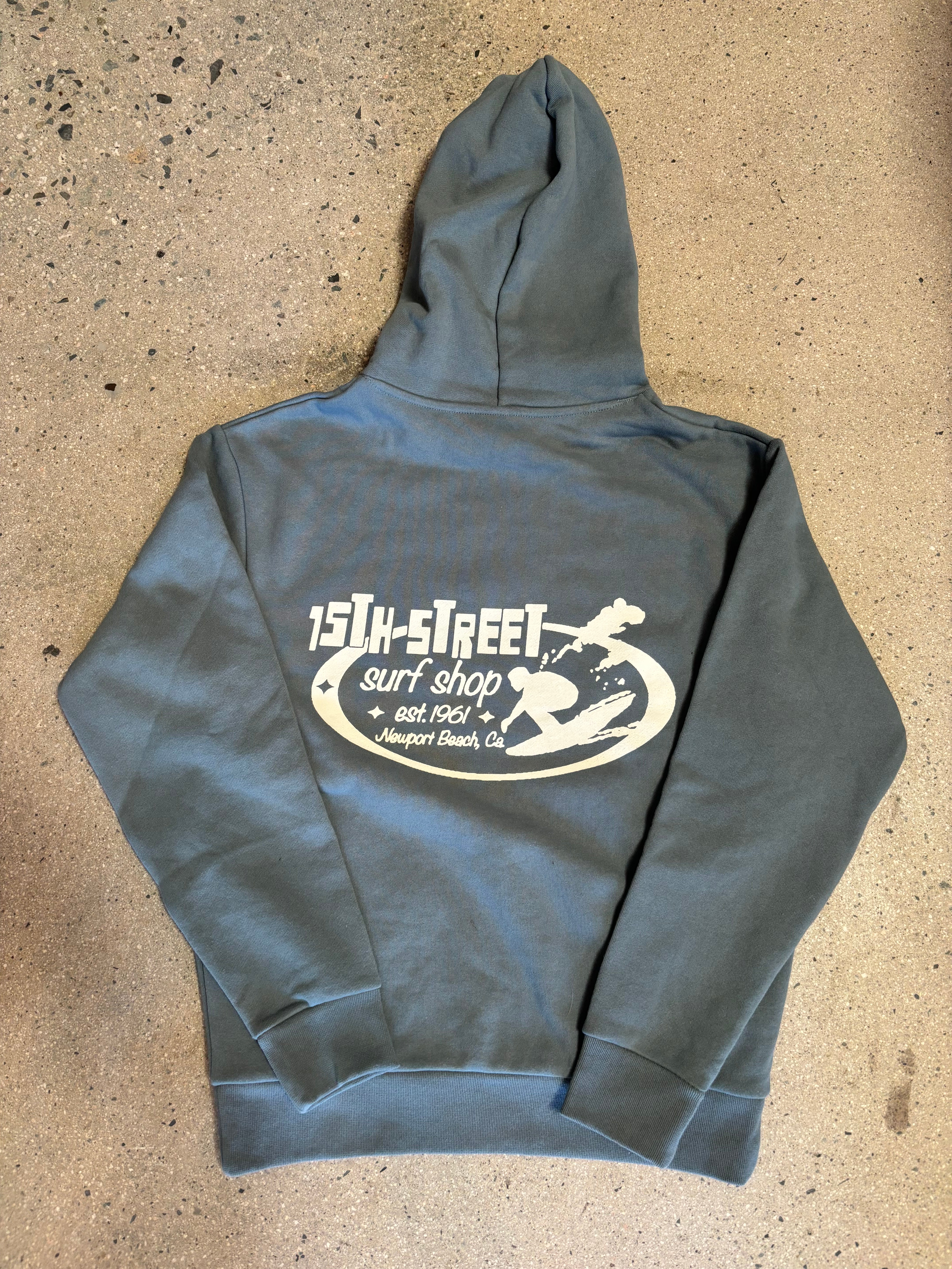 15th St Men's SINCE 61 Hooded Pullover Fleece  ICY BLUE