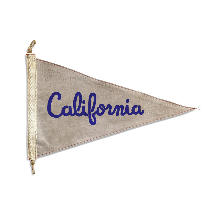 Slightly Choppy Flag California  ROYAL BLUE ON FADED GREY