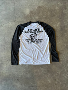 15th St Men's Finlay's Surfboard Repair Long Sleeve Raglan White/Black