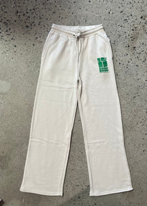 15th St WOMEN Groovy Drip Wide Leg Fleece Joggers KELLY GREEN on SAND