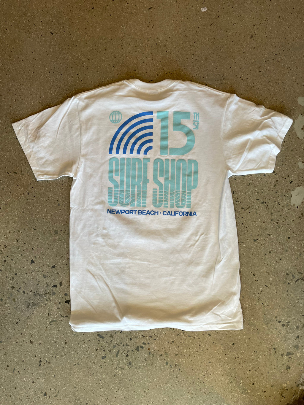 15th St Men's OCEAN BLUE RAINBOW Short Sleeve T-Shirt  WHITE