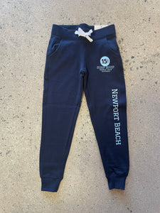 15th St KIDS Newport Beach Fleece Joggers  SKY BLUE on NAVY