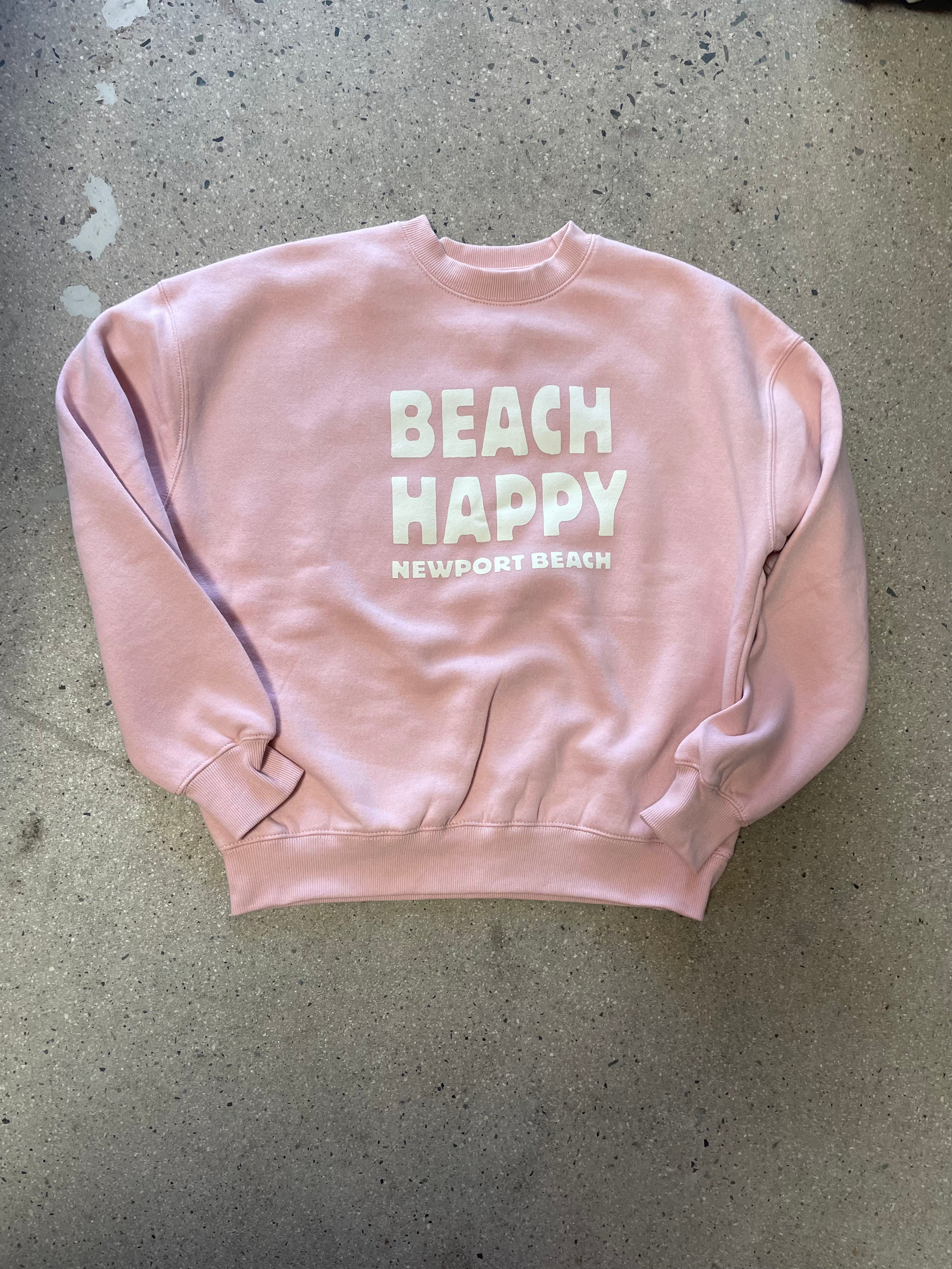 15th St Women's Beach Happy Crewneck Fleece PINK FADE