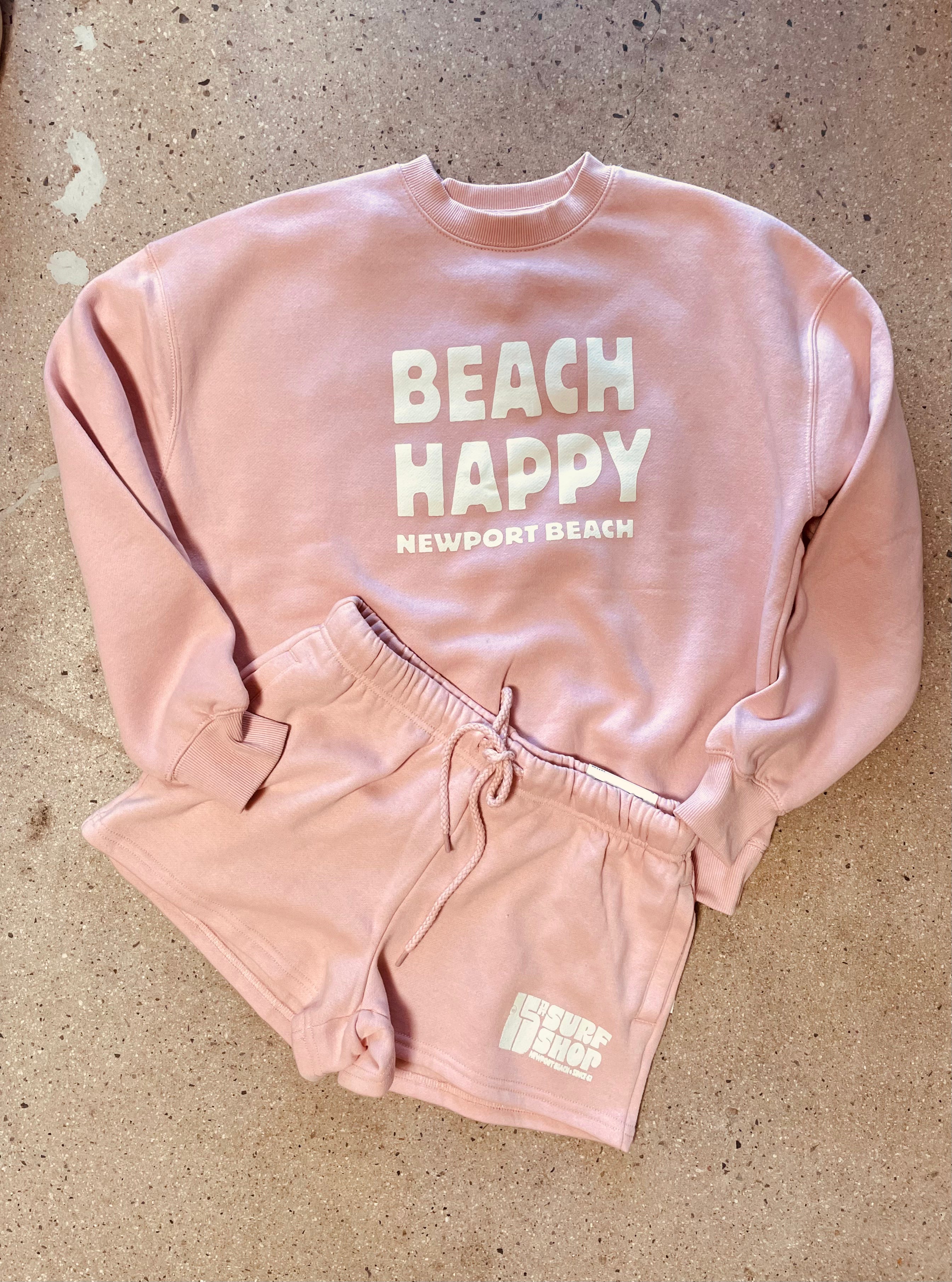 15th St Women's Beach Happy Crewneck Fleece PINK FADE