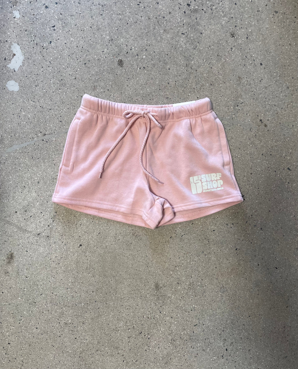 15th St WOMEN Groovy Drip Side Pocket Fleece Shorts Pink