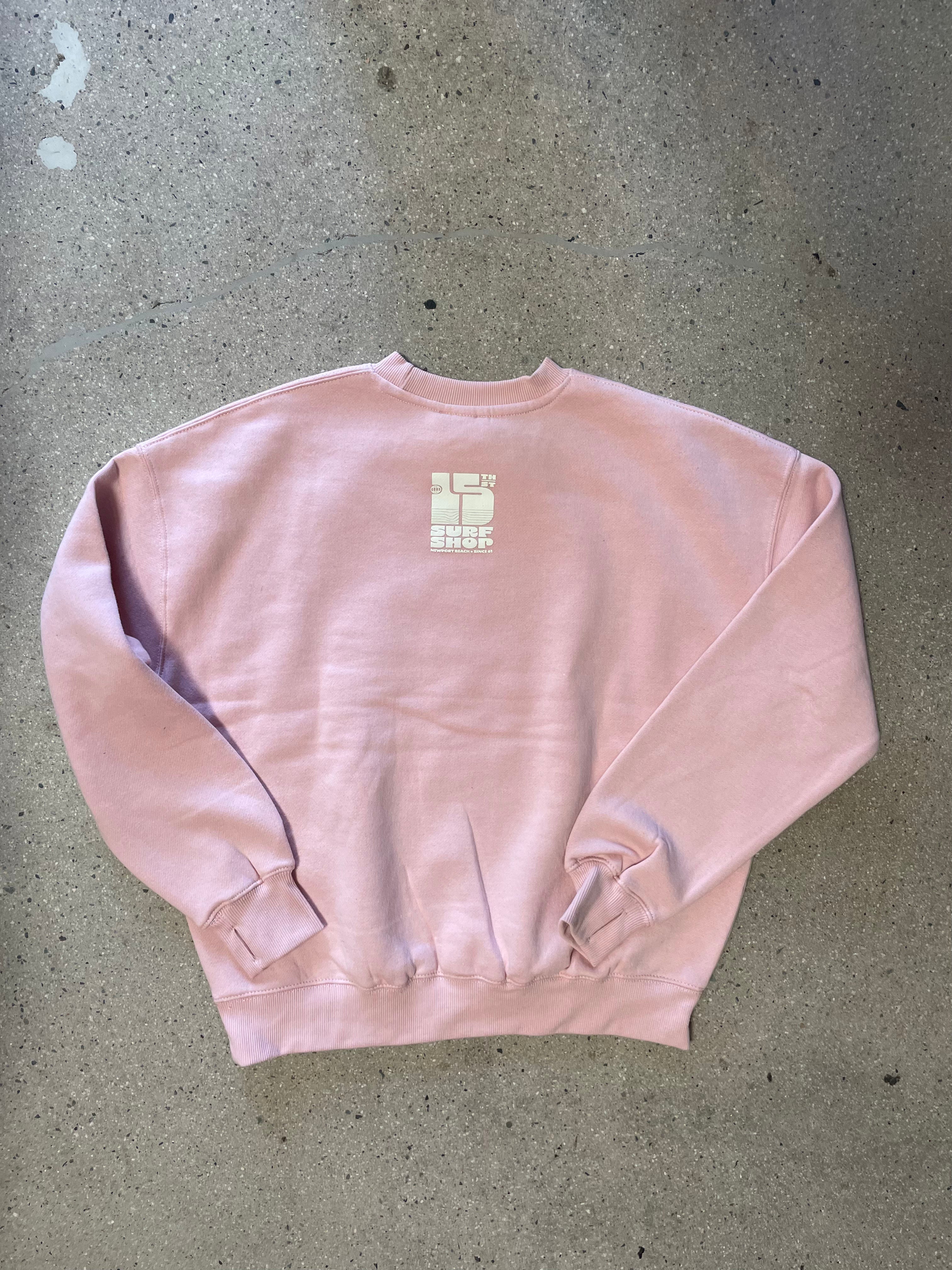 15th St Women's Beach Happy Crewneck Fleece PINK FADE