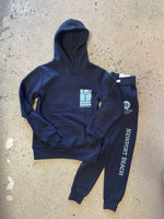 15th St KIDS Newport Beach Fleece Joggers  SKY BLUE on NAVY