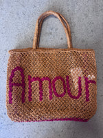 The Jacksons AMOUR Handmade Woven Wicker Tote Bag RUSTIC CLAY
