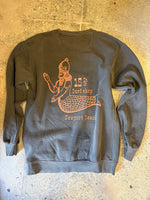 15th St Men's FishMan Men’s Crewneck Fleece Vintage Black With Orange
