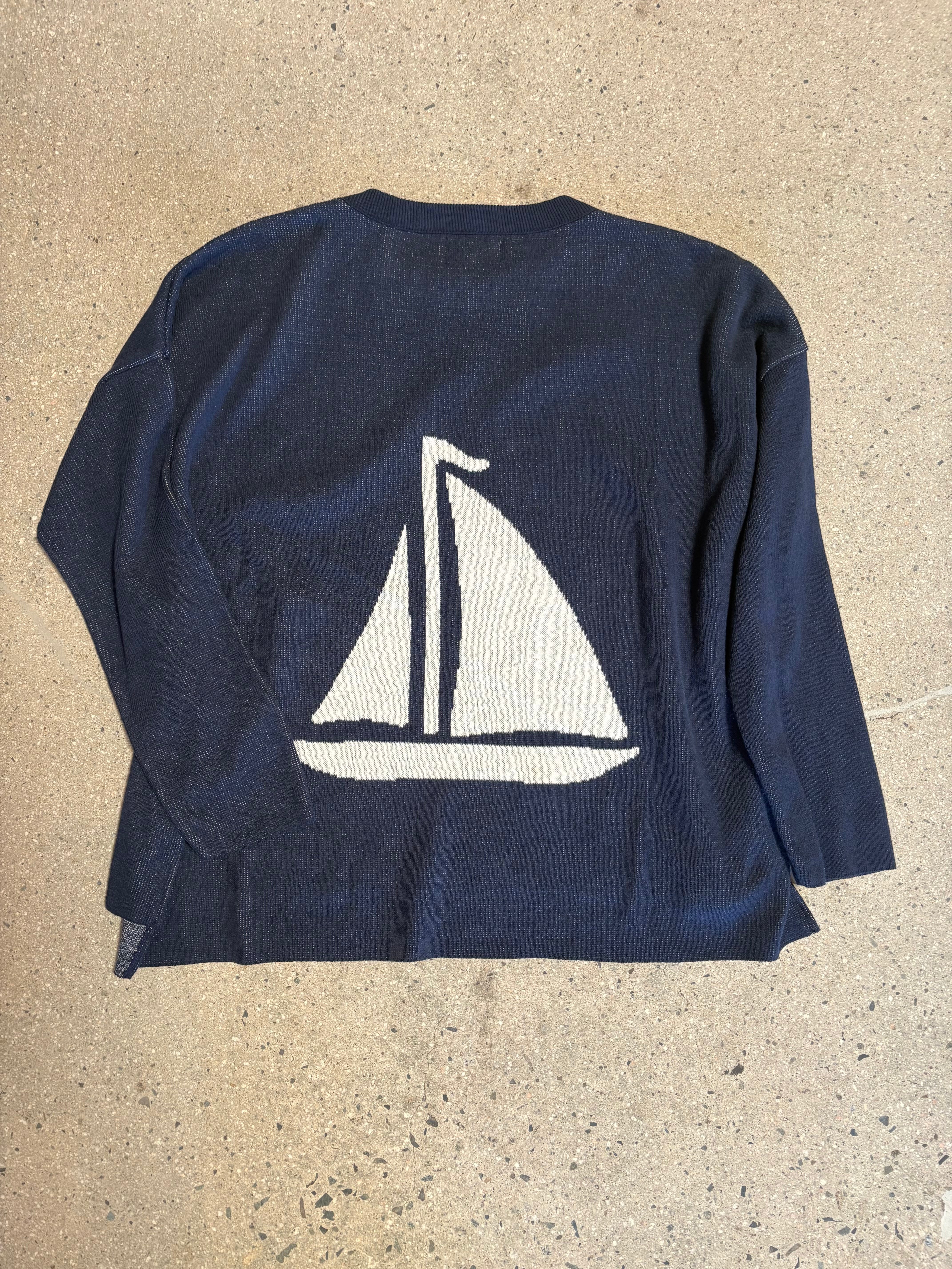 15th St Women's NEWPORT Sweater SAILBOAT NAVY with CREAM