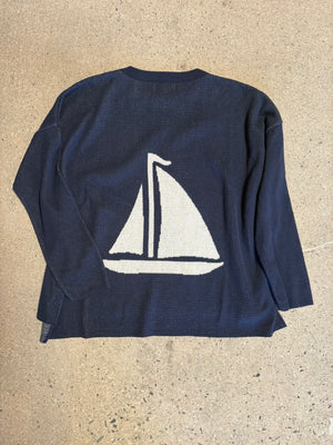 15th St Women's NEWPORT Sweater SAILBOAT NAVY with CREAM