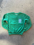 15th St KIDS Groovy Drip Crewneck BABY BLUE on HAPPY GREEN