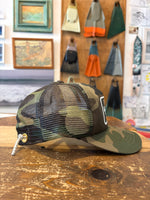WHR  Script Logo Hat Mesh Camo Green