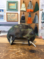 WHR  Script Logo Hat Mesh Camo Green