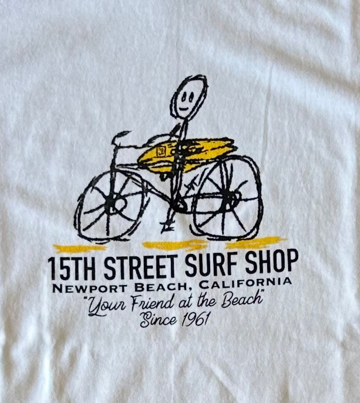 15th St Men's Friend At The Beach Short Sleeve Ringer T Shirt WHITE with BLACK