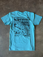 15th St Men's Southern California Surf Map Short Sleeve T-Shirt  BRIGHT BLUE