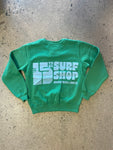15th St KIDS Groovy Drip Crewneck BABY BLUE on HAPPY GREEN