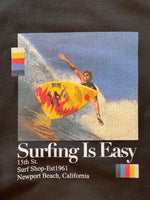 15th St Men's Surfing Is Easy Fleece Crewneck WASHED BLACK