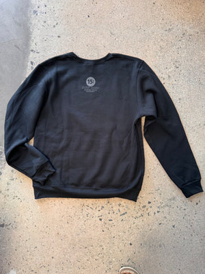 15th St Men's Surfing Is Easy Fleece Crewneck WASHED BLACK