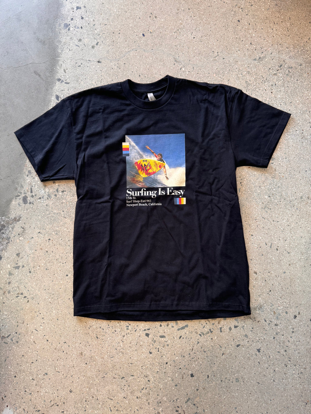 15th St Men's Surfing Is Easy Short Sleeve T-Shirt  PITCH BLACK