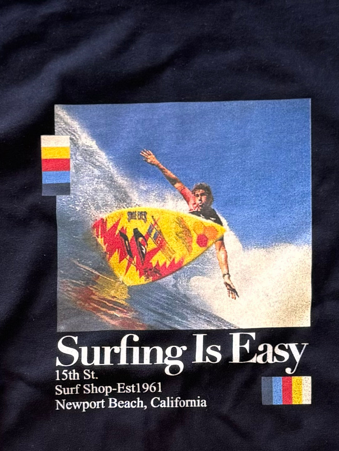 15th St Men's Surfing Is Easy Short Sleeve T-Shirt  PITCH BLACK