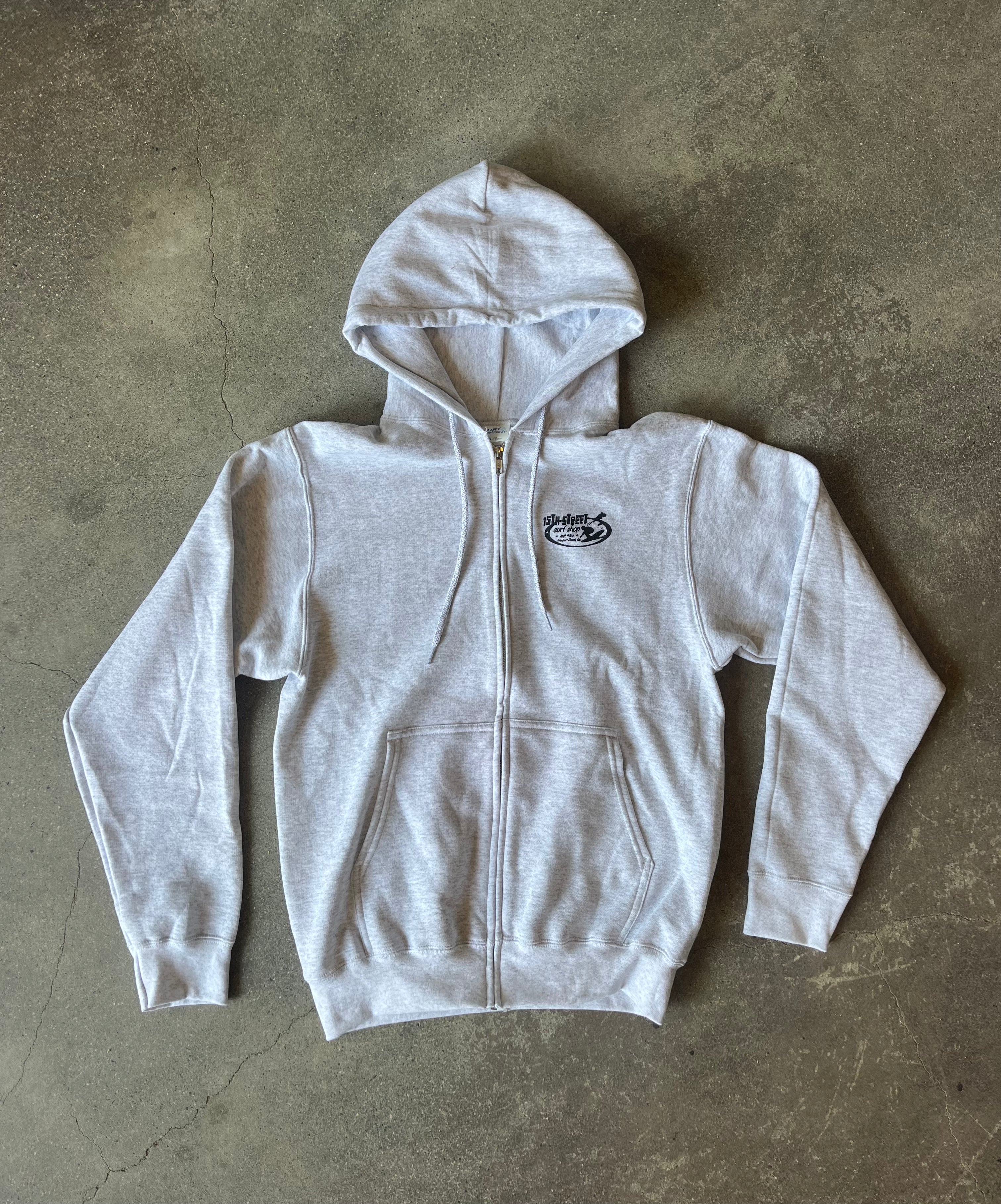 15th St Men's SINCE '61 Hooded Zip Fleece LIGHT HEATHER GREY