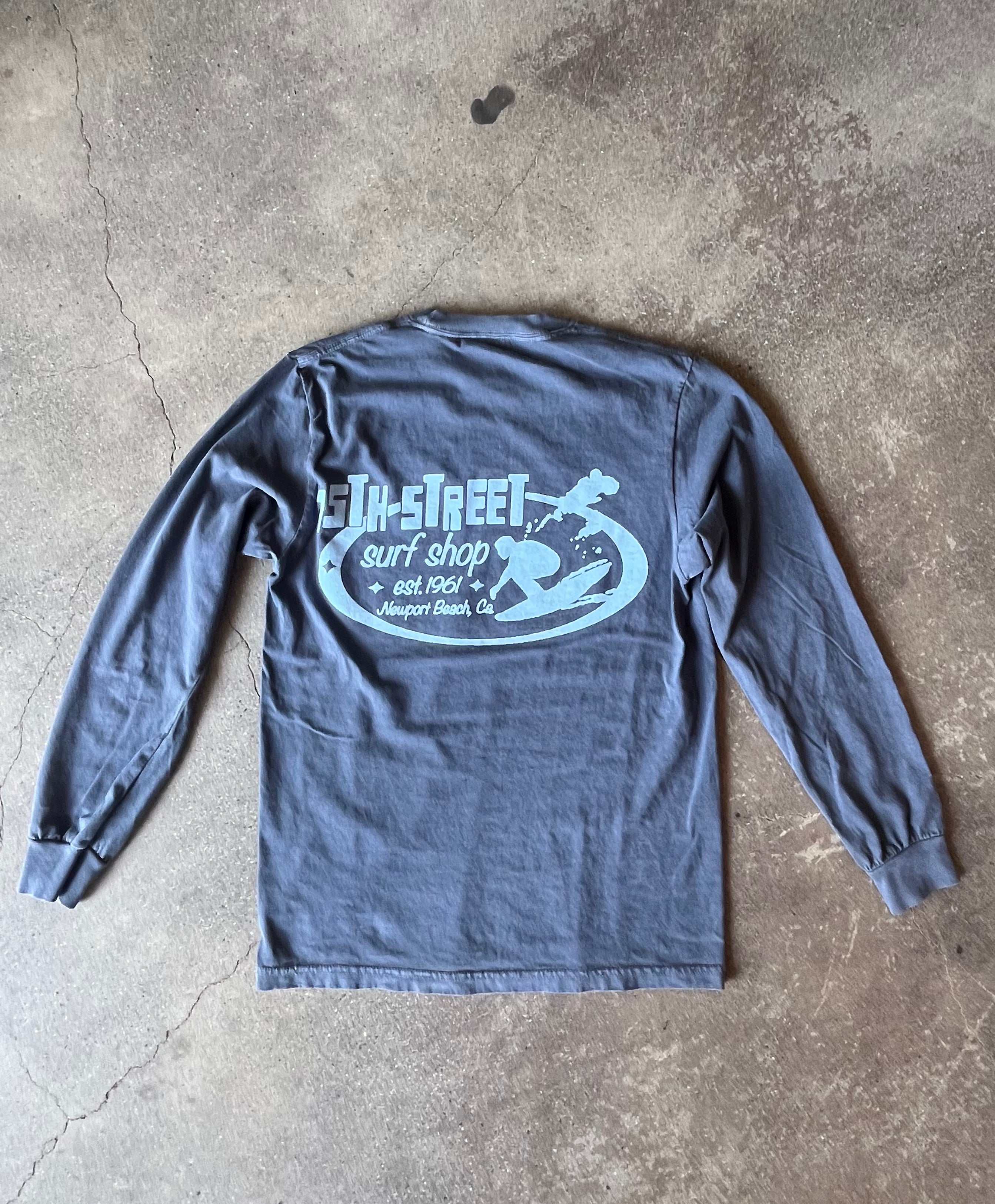 15th St Men's Since 61 Long Sleeve T-Shirt  WASHED NAVY