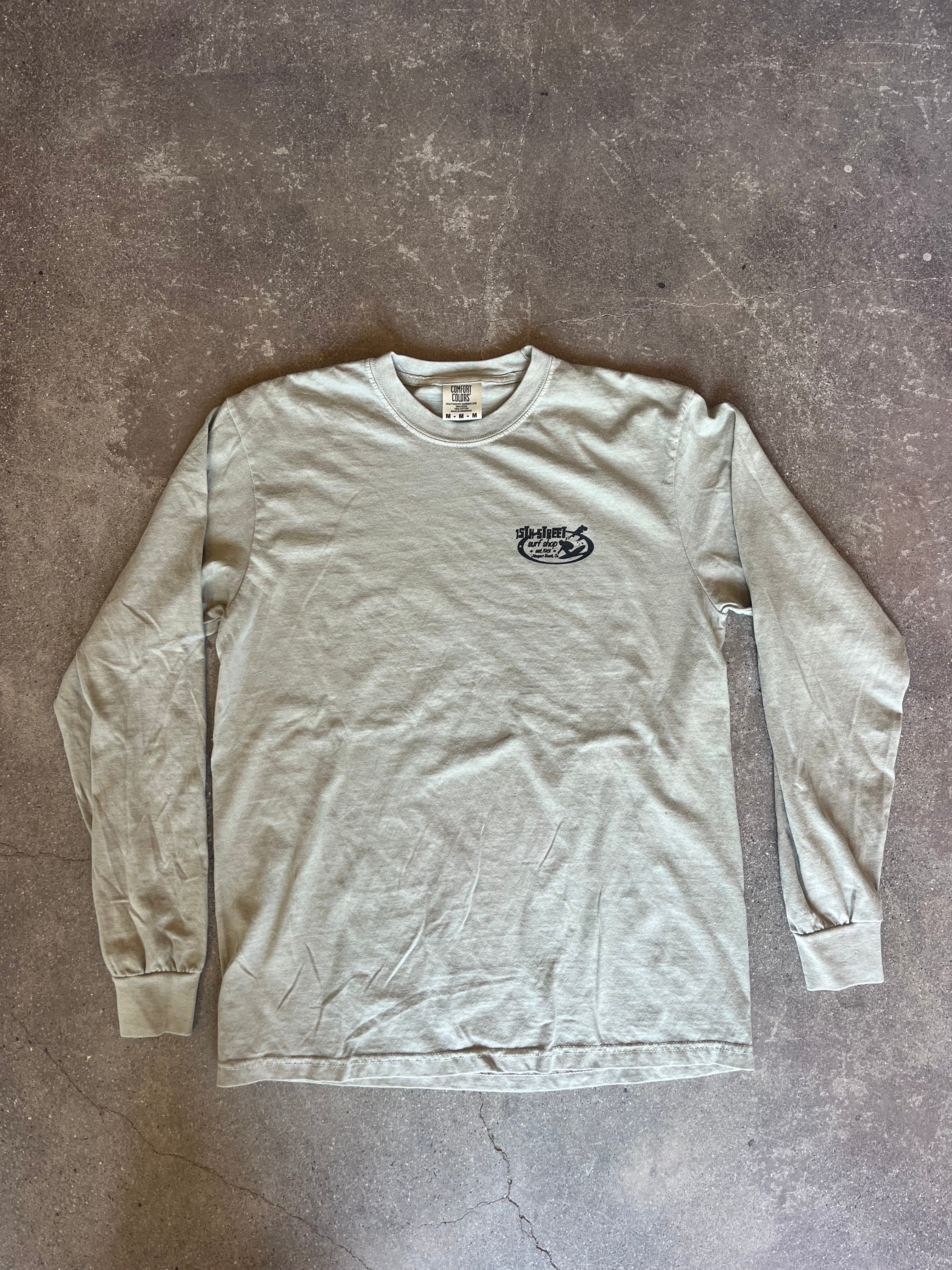 15th St Men's Since 61 Long Sleeve T-Shirt  WASHED LIGHT GREEN