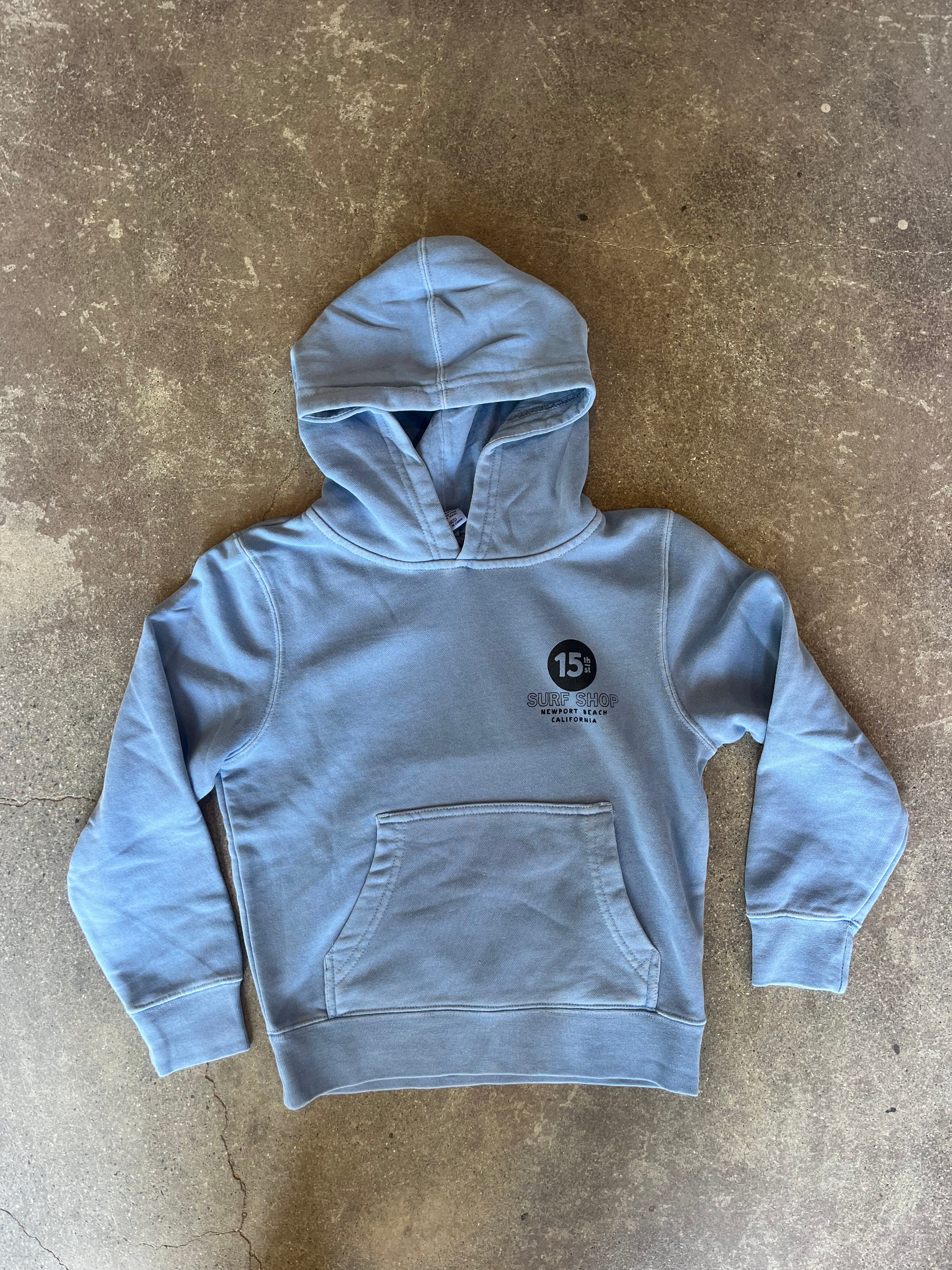 15th St KID'S No Black Ball Hoodie WASHED LIGHT BLUE