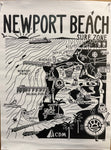 Newport Beach Surf Map Poster 18" X 24" FRAMED  **PICK UP IN STORE ONLY**