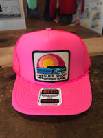 15th St SUNSET SURFER Design Adult Trucker Hat HOT PINK