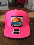 15th St SUNSET SURFER Design Adult Trucker Hat HOT PINK