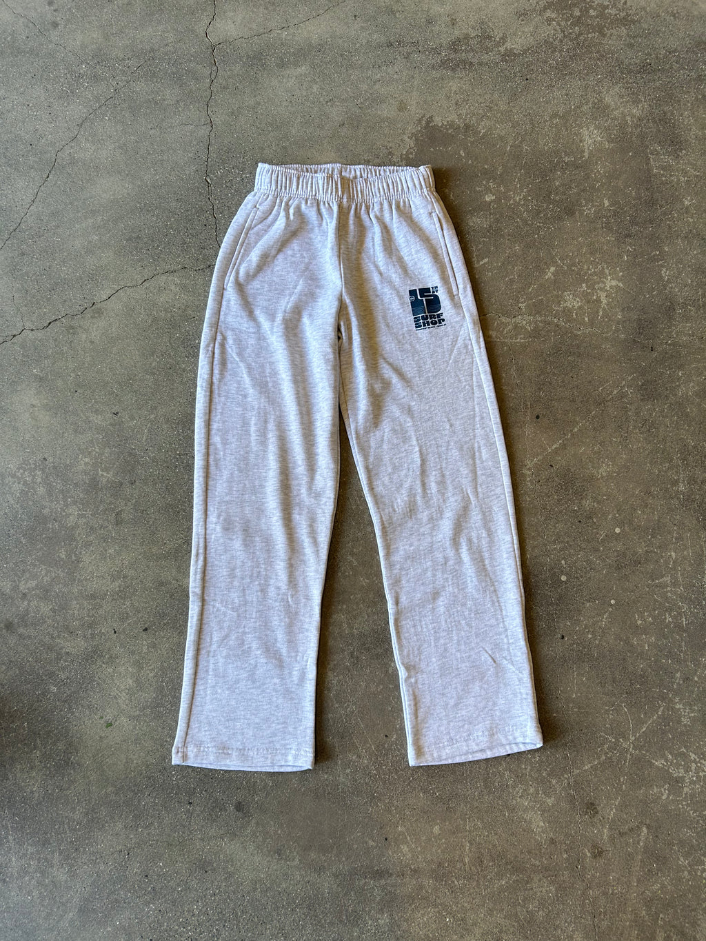 15th St WOMEN'S Groovy Wave Wide Leg Sweatpants Navy on Light Heather Grey