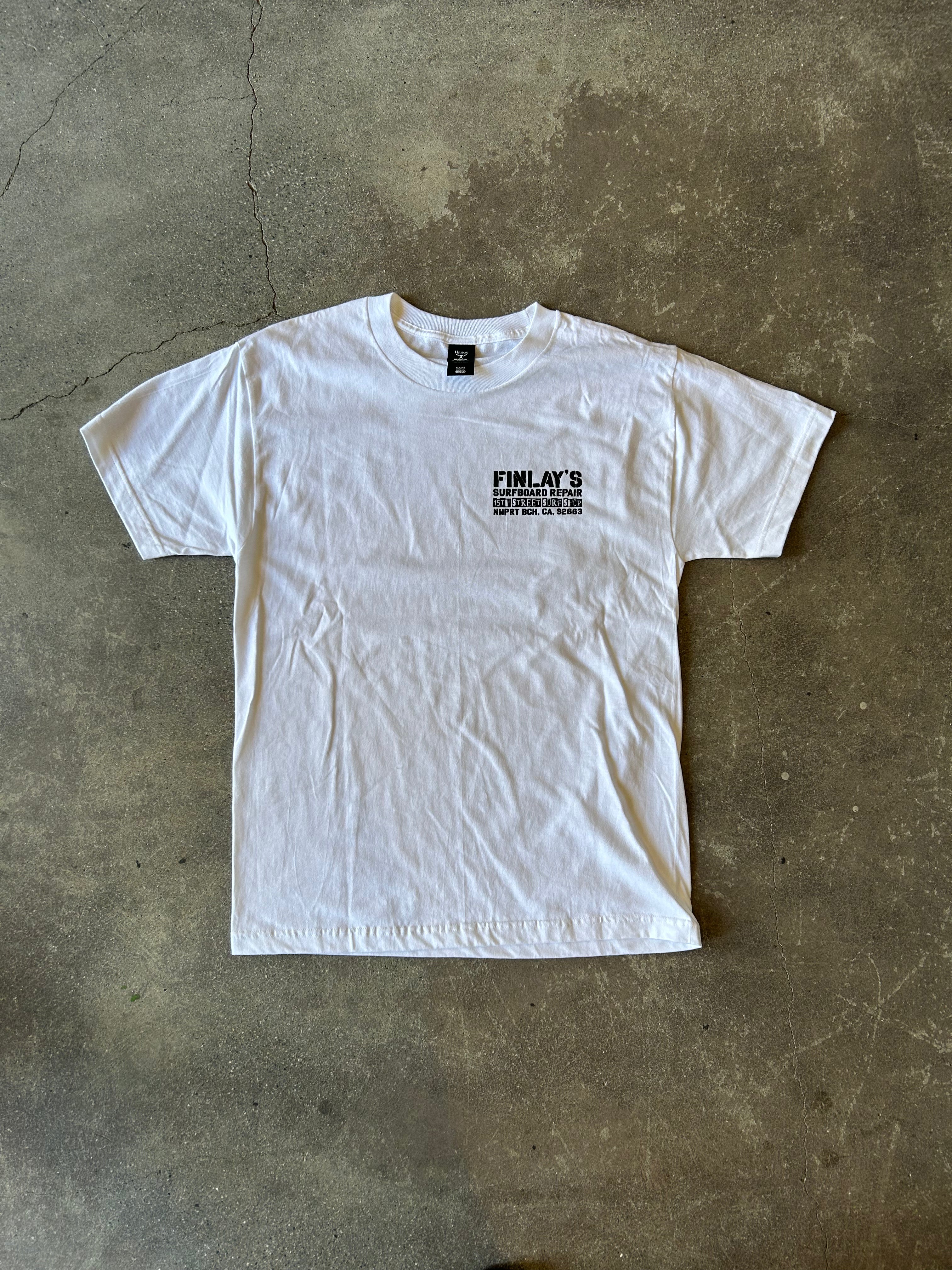15th St Men's Finlay's Surfboard Repair Short Sleeve T Shirt White