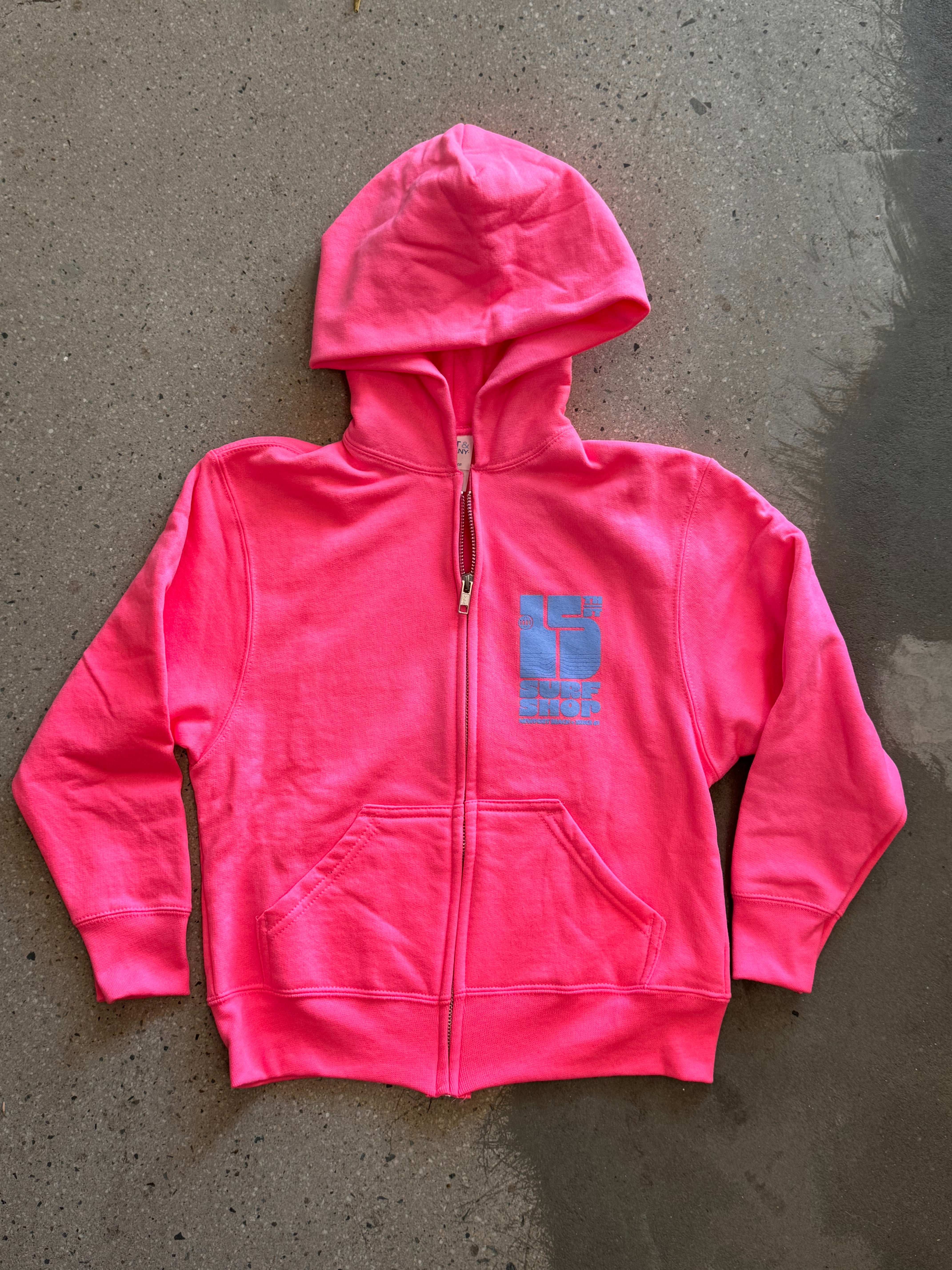 15th St KIDS Groovy Drip Zip Up Hooded Fleece  HOT PINK