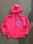 15th St KIDS Groovy Drip Zip Up Hooded Fleece  HOT PINK