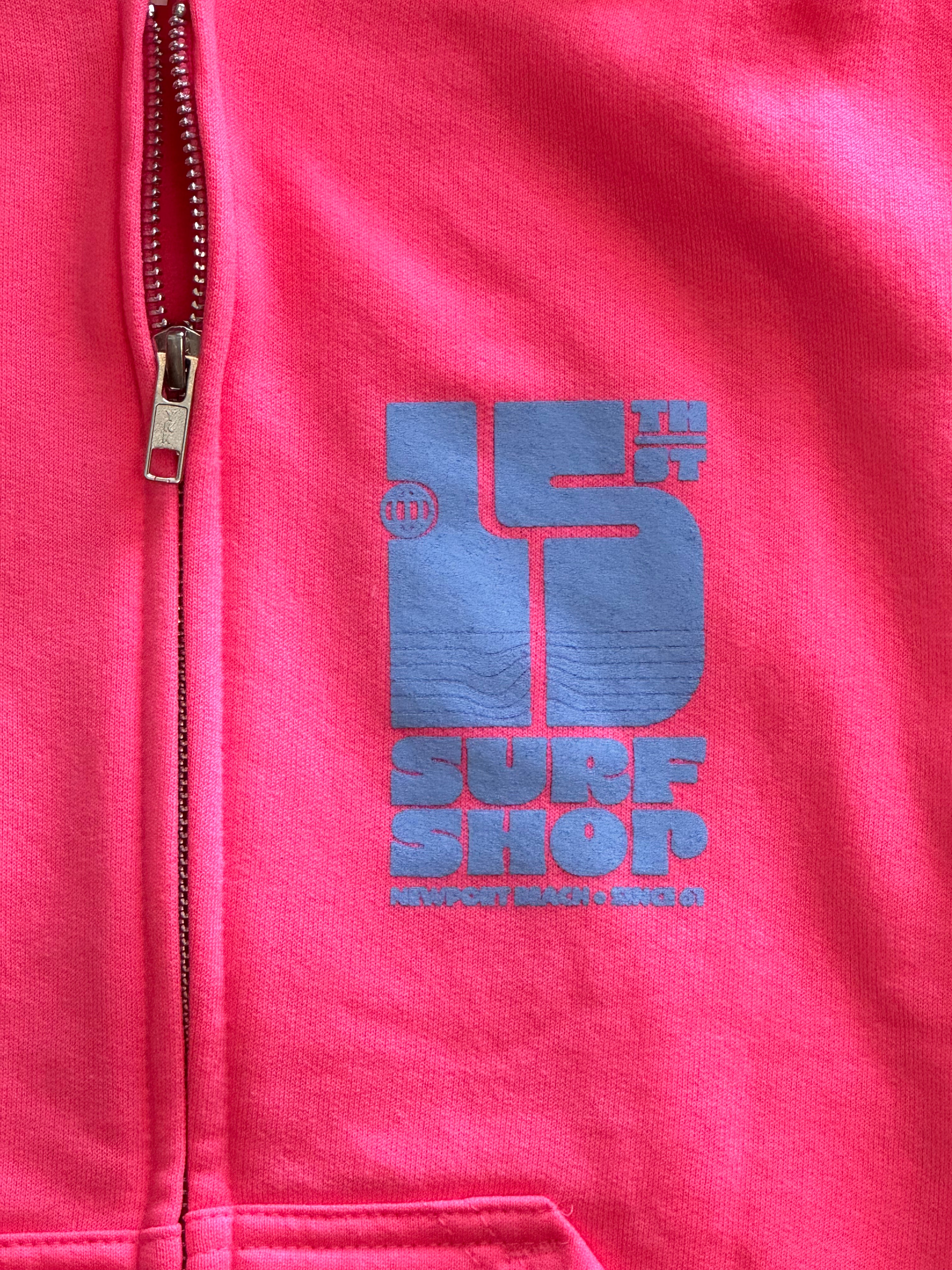 15th St KIDS Groovy Drip Zip Up Hooded Fleece  HOT PINK