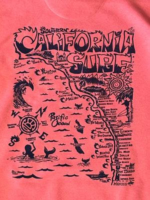 15th St Southern California SURF MAP Hoodie  DUSTY ROSE
