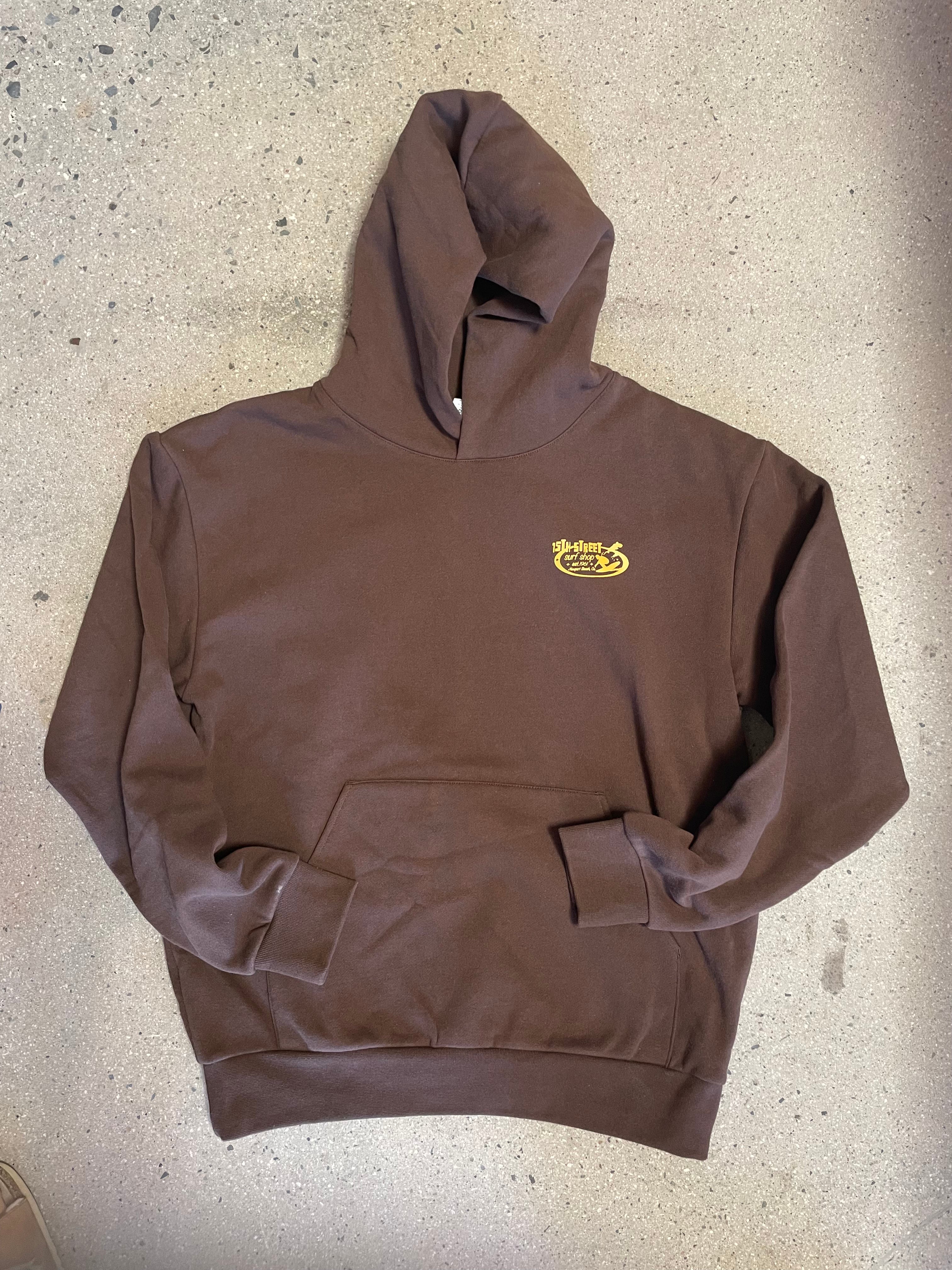 15th St Men's SINCE 61 Hooded Pullover Fleece  BROWN CHOCOLATE