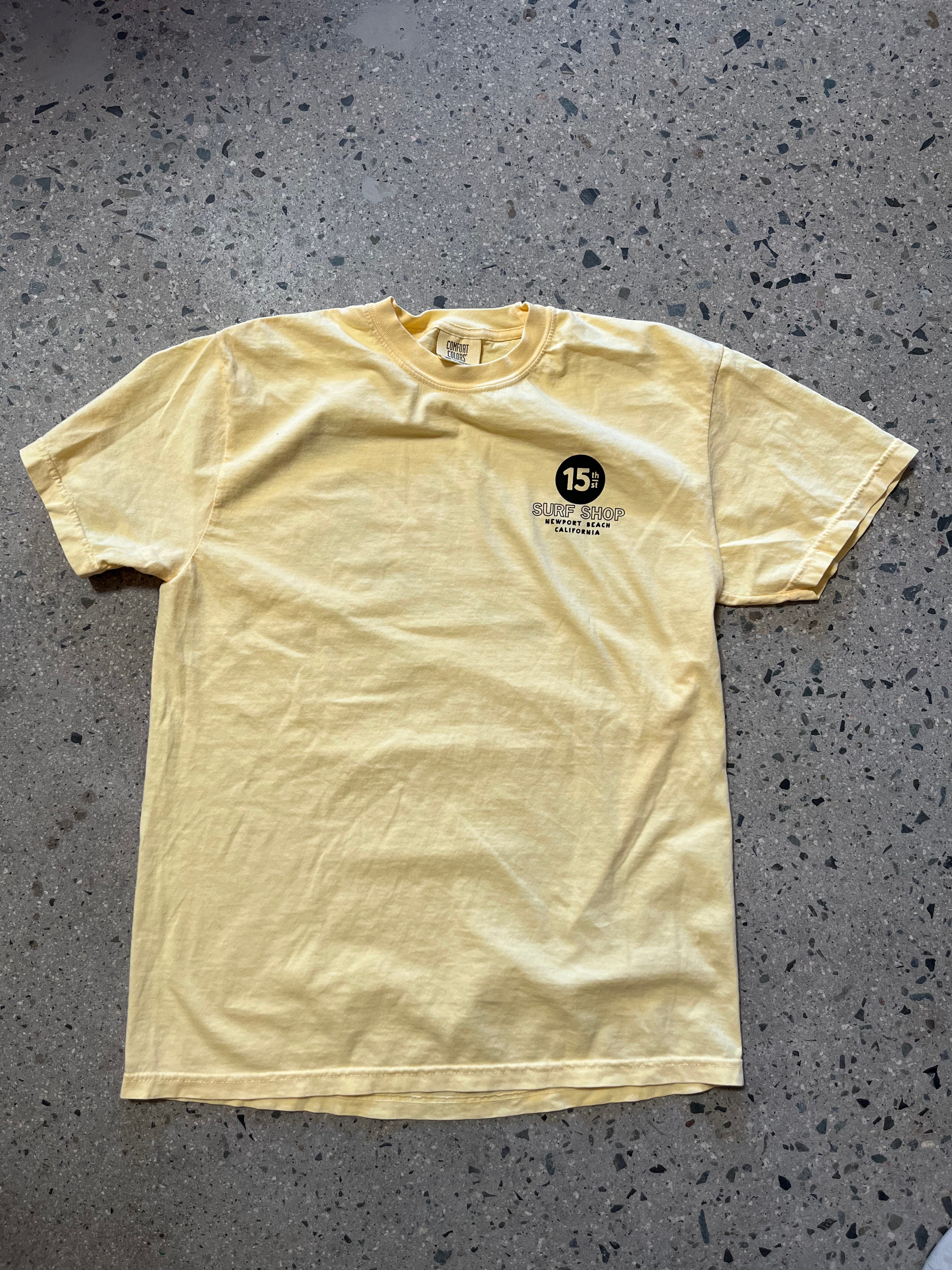 15th St Men's WE'RE GLAD TO SEE YOU'RE BACK Short Sleeve T-Shirt WASHED YELLOW