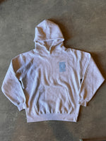 15th St WOMEN Groovy Drip Hooded Fleece BABY BLUE on DOVE HEATHER